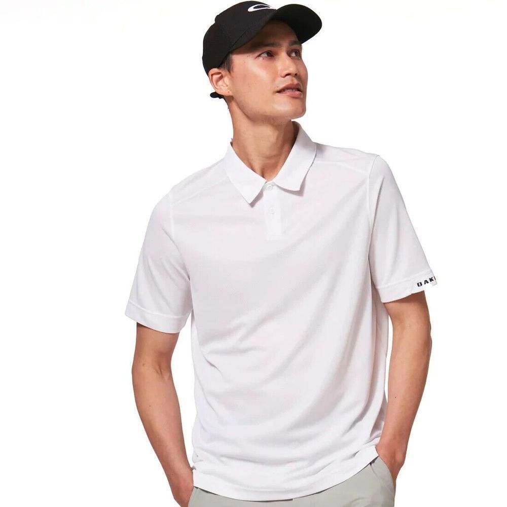 Oakley Mens White Short Sleeve Performance Polo Shirt Regular Fit Size XXL NWT